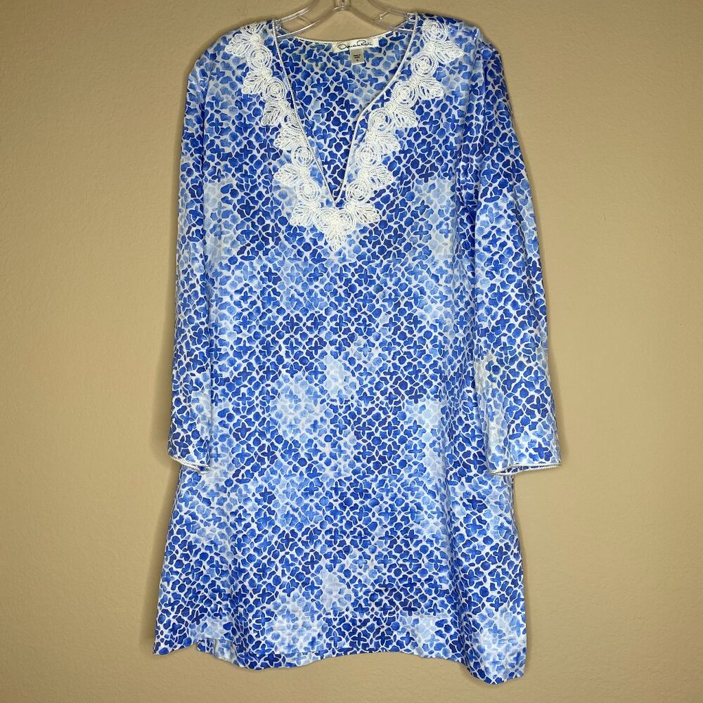 oscar de la renta long sleeve tunic dress
